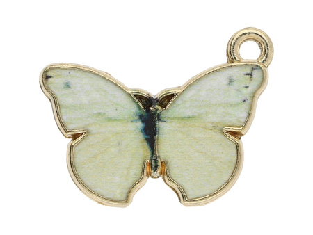 Motyl SweetCharm™/ zawieszka charms / 15x20x2mm / KC Gold, ecru / 2szt