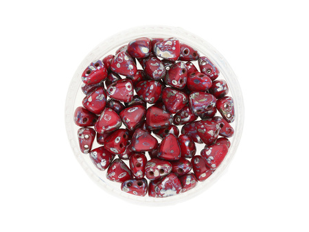 NIB-BIT™ / 6x5mm / Opaque Silver Picasso / Red / 5g / ~27szt