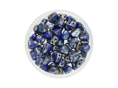 NIB-BIT™ / 6x5mm / Silver Picasso / Blue Turquoise / 5g / ~27szt
