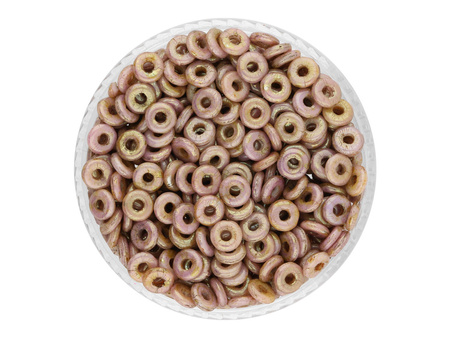 O-Ring™ / Ring / 1x3.8mm / Luster Opaque / Gold - White / 5g