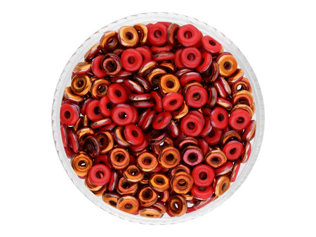 O-Ring™ / koraliki szklane / Ring / 1x3.8mm / Coated 1/2 / Red - Sunset / 5g