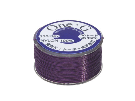 One-G™ / nić nylonowa do koralików / Purple / grubość 0.35mm / 46m