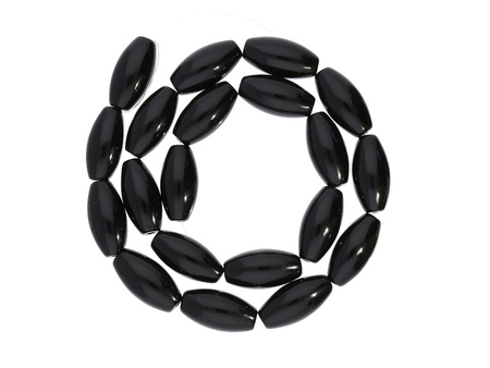 Onyks / oliwka / 20x10mm / czarny / 22szt