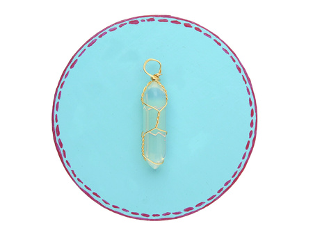 Opal / grot w druciku / 41x10mm / metal / 1szt