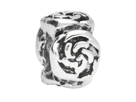 Oponka róża / przekładka / 5x8x8mm / kolor srebrny / otwór 3.5mm / 10szt