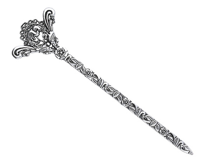 Pawie / zakładka do książki / 13cm / srebrny / 1szt