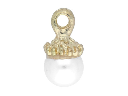 Perła / zawieszka charms / 11x6x6mm / KC Gold / 4szt