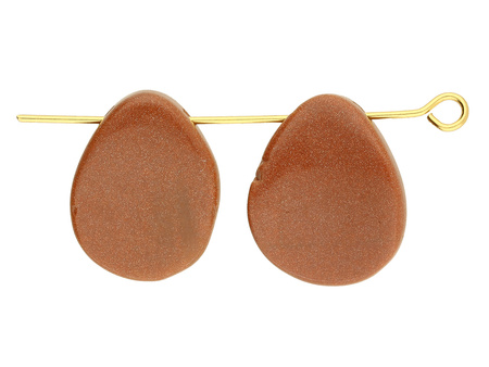 Piasek pustyni / kropla płaska / 18x13x4mm / otwór 1mm / brązowy / 2szt