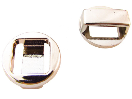 Przekładki okrągłe akrylowe, kwadrat / kolor złoty / wielkość 18mm / otwór 14x4 / 6szt.