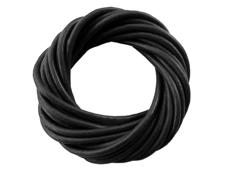 Rzemień naturalny / okrągły / 5.0mm / czarny / 1m