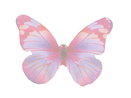 Skrzydła motyla / z organzy  / 31x43mm / różowo-niebieski / 4szt