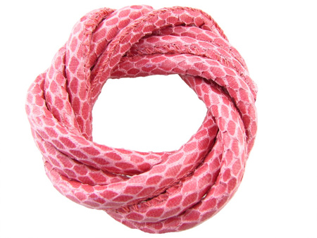 Snake™ / rzemień ekologiczny, szyty / 4x5.5mm / różowy / 1m