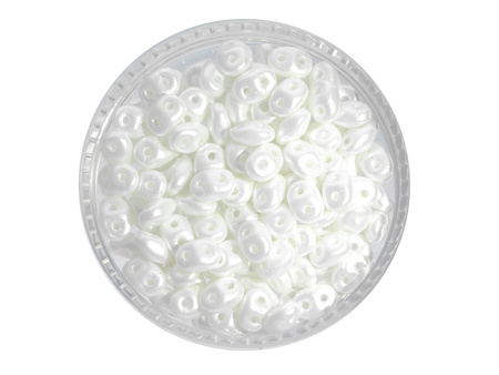 SuperDuo™ / 2.5x5mm / Pastel / White / 10g / ~140szt