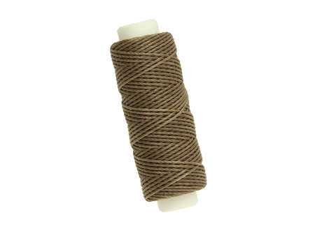 Sznurek do makramy woskowany / poliester / 0.55mm / beżowy / szpulka 25m