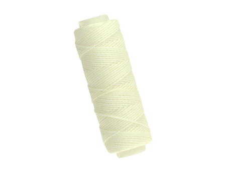 Sznurek do makramy woskowany / poliester / 0.55mm / biały / szpulka 25m