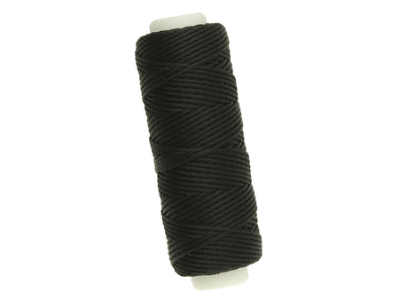 Sznurek do makramy woskowany / poliester / 0.55mm / czarny / szpulka 25m