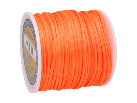 Sznurek satynowy / 2mm / neonowy pomarańczowy / 30m