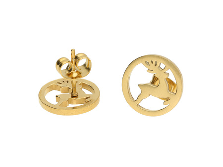 Sztyfty / renifery / stal chirurgiczna / 12x12mm / złoty / 2szt