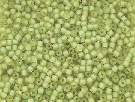 TOHO™ / Round 11/0 / Inside Color Frosted / Opaque Green Lined / 10g / ~1100szt