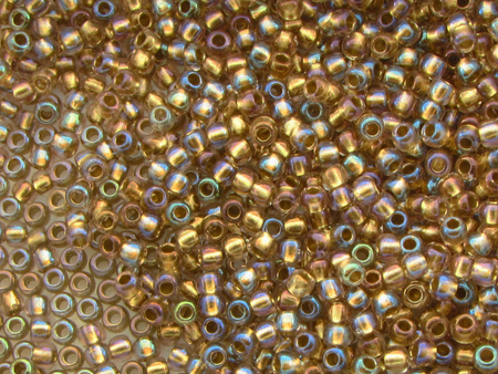 TOHO™ / Round 11/0 / Inside Color Rainbow / Crystal/Gold Lined / 10g / ~1100szt