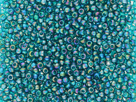 TOHO™ / Round / 11/0 / Transparent Rainbow / Teal / 10g / ~1100szt