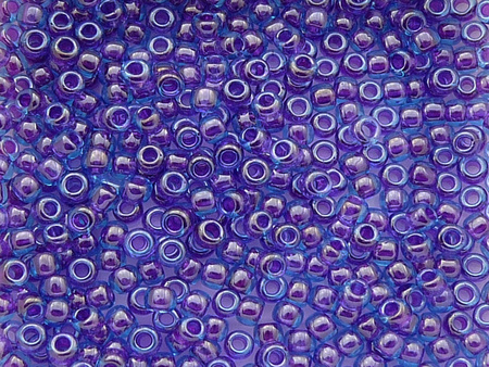 TOHO™ / Round 8/0 / Inside Color Aqua / Purple Lined / 10g / ~410szt