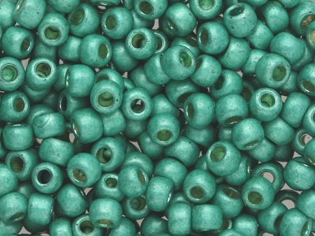 TOHO™ / Round 8/0 / PermaFinish Matte Galvanized / Green Teal / ~410szt