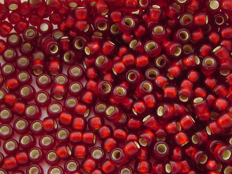 TOHO™ / Round / 8/0 / Silver Lined Frosted / Ruby / 10g / ~410szt