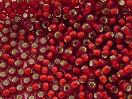 TOHO™ / Round / 8/0 / Silver Lined Frosted / Ruby / 10g / ~410szt