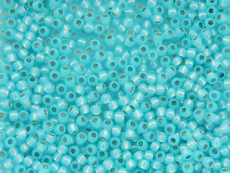 TOHO™ / Round 8/0 / Silver Lined Milky / Aqua / 10g / ~410szt