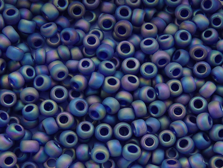 TOHO™ / Round 8/0 / Transparent-Rainbow-Frosted / Cobalt / 10g / ~410szt