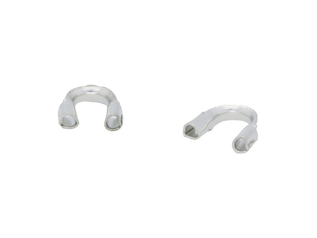 Zakończenie linki / miedziane / 4x4x1mm / srebrny / otwór 1mm / 50szt
