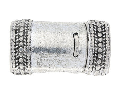 Zapięcie magnetyczne / wygięte ze wzorem / 26x15x10mm / antyczny srebrny / otwór 10x7mm / 1szt