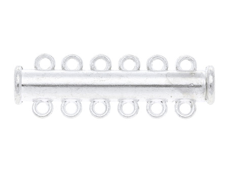 Zapięcie magnetyczne zakładkowe / 6 rzędowe / 11x35x7mm / jasny srebrny / uchwyt 1.5mm / 1szt